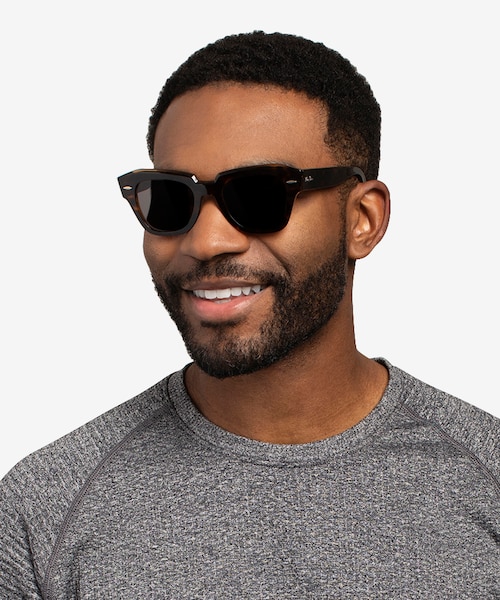 Ray-Ban State Street Havana On Transparent Brown AcetateSunglass Frames for Men from EyeBuyDirect