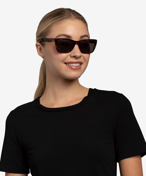 Ray-Ban Caribbean Striped Havana AcetateSunglass Frames for Women from EyeBuyDirect