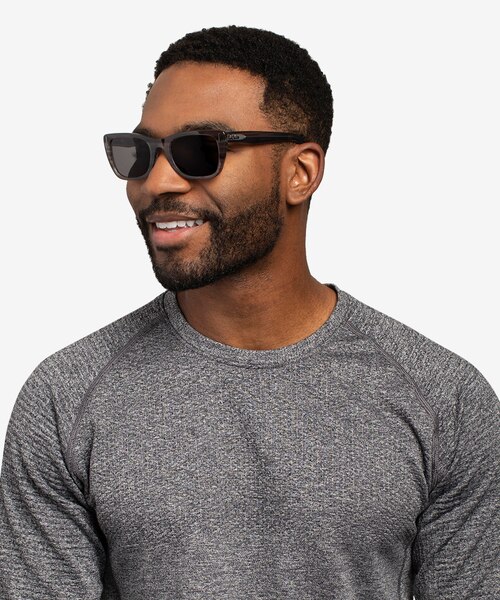 Ray-Ban Caribbean Striped Gray AcetateSunglass Frames for Men from EyeBuyDirect