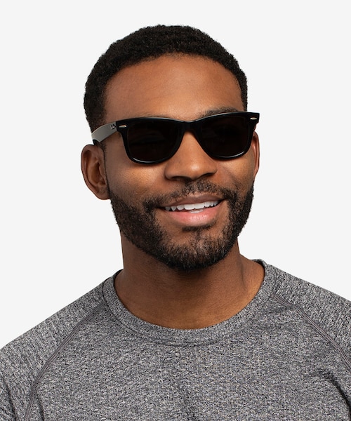 Ray-Ban RB2140 Wayfarer Black AcetateSunglass Frames for Men from EyeBuyDirect