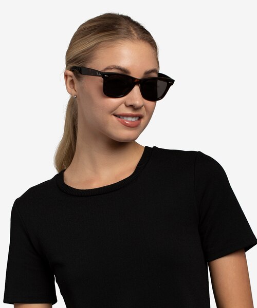 Ray-Ban RB2140 Wayfarer Tortoise AcetateSunglass Frames for Women from EyeBuyDirect