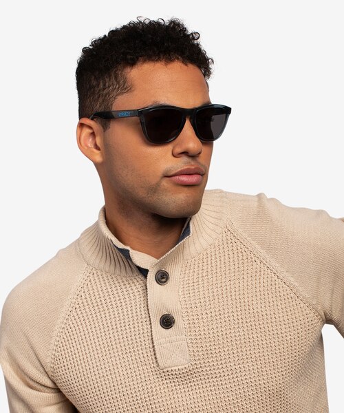 Oakley Frogskins Crystal Black PlasticSunglass Frames for Men from EyeBuyDirect