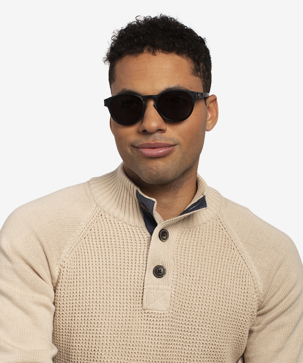 Oakley Latch Round Matte Black Frame Sunglasses For Men