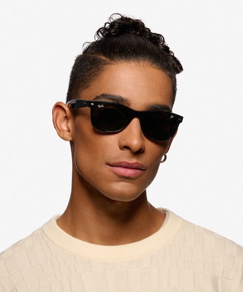 Ray-Ban RB2132 Wayfarer Black PlasticSunglass Frames for Men from EyeBuyDirect
