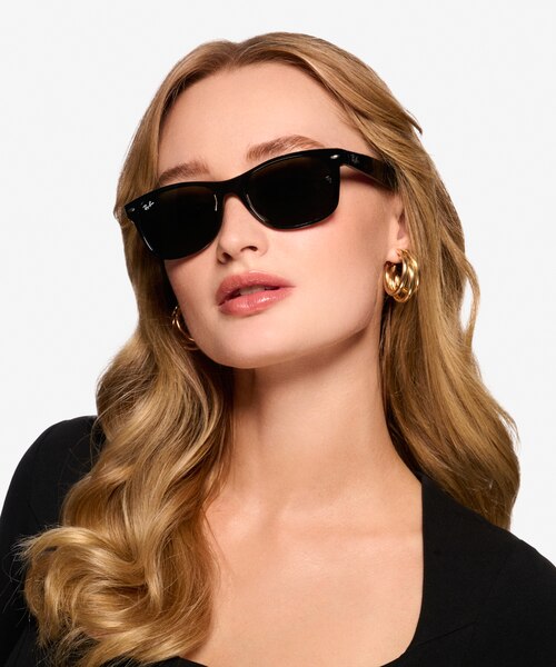 Ray-Ban RB2132 Wayfarer Black PlasticSunglass Frames for Women from EyeBuyDirect