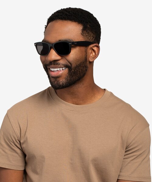 Ray-Ban RB2132 Wayfarer Matte Black PlasticSunglass Frames for Men from EyeBuyDirect