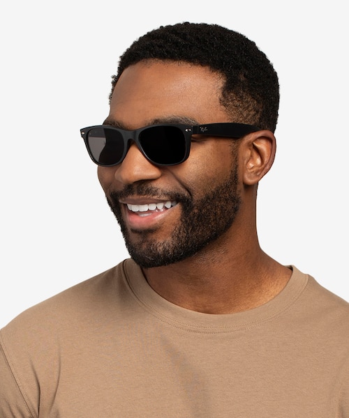 Ray-Ban RB2132 Wayfarer Matte Black PlasticSunglass Frames for Men from EyeBuyDirect