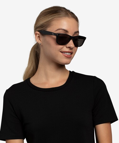 Samlet Træts webspindel fajance Ray-Ban RB2132 Wayfarer - Rectangle Matte Black Frame Prescription  Sunglasses | Eyebuydirect