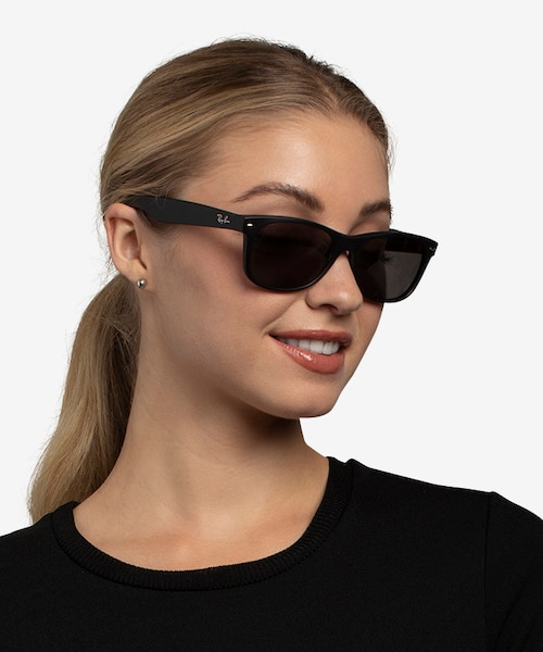 Ray-Ban RB2132 Wayfarer Matte Black PlasticSunglass Frames for Women from EyeBuyDirect