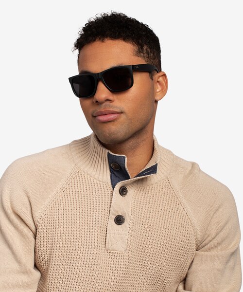 Ray-Ban Justin Black PlasticSunglass Frames for Men from EyeBuyDirect