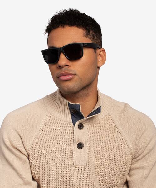 Matte Black Ray-Ban Justin -  Plastic Sunglasses