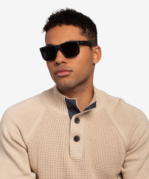 Ray-Ban Justin Matte Black PlasticSunglass Frames for Men from EyeBuyDirect