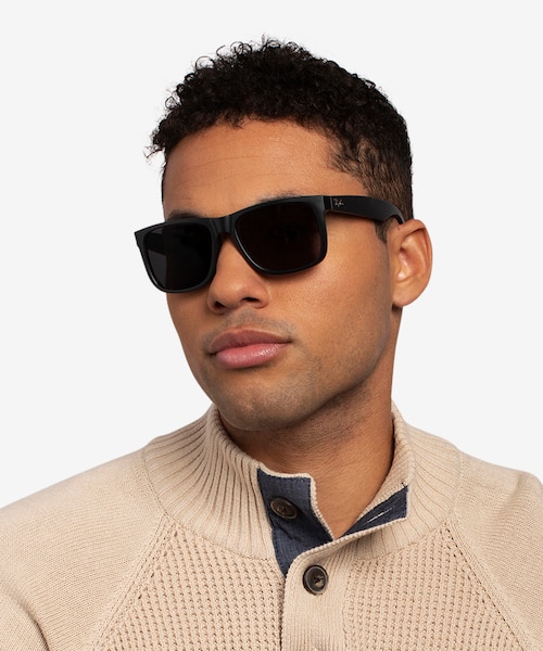 Ray-Ban Justin Matte Black PlasticSunglass Frames for Men from EyeBuyDirect