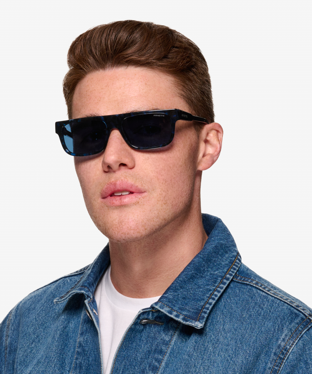 ARNETTE Gothboy - Rectangle Tortoise Blue Frame Prescription Sunglasses ...