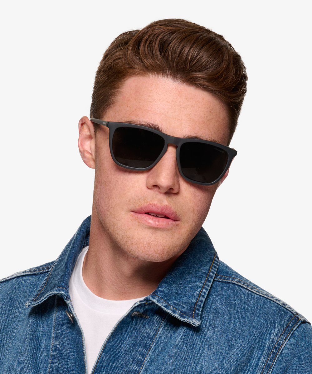 ARNETTE Fry - Square Matte Black Frame Prescription Sunglasses ...