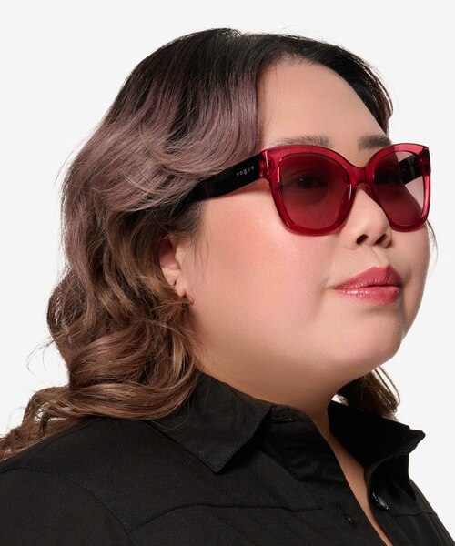 Vogue Eyewear VO5338S Transparent Cherry AcetateSunglass Frames for Women from EyeBuyDirect