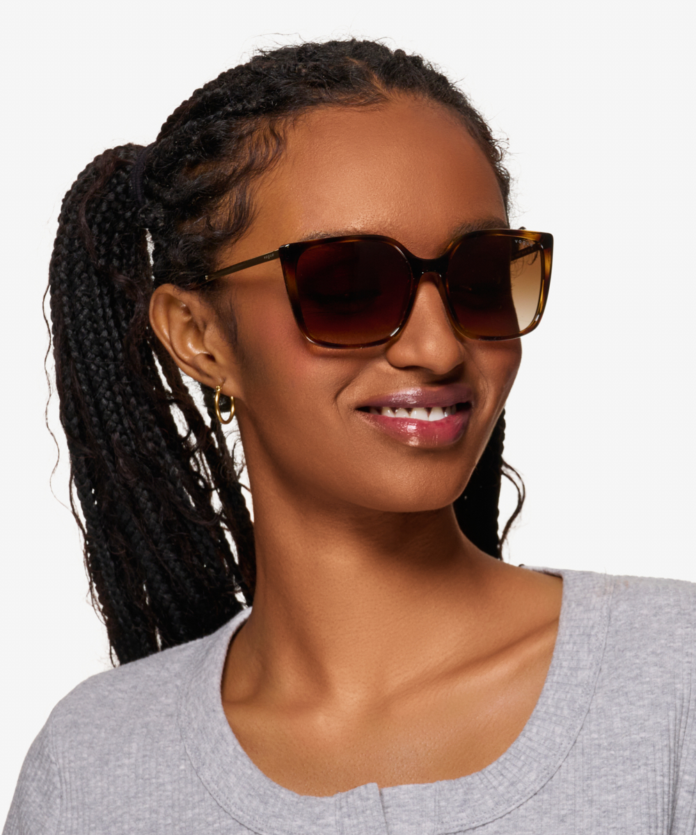 Vogue Eyewear VO5353S - Square Dark Tortoise Frame Sunglasses For Women ...