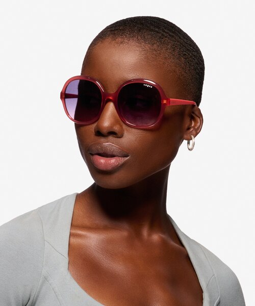 Vogue Eyewear VO5410S Transparent Burgundy PlasticSunglass Frames for Women from EyeBuyDirect