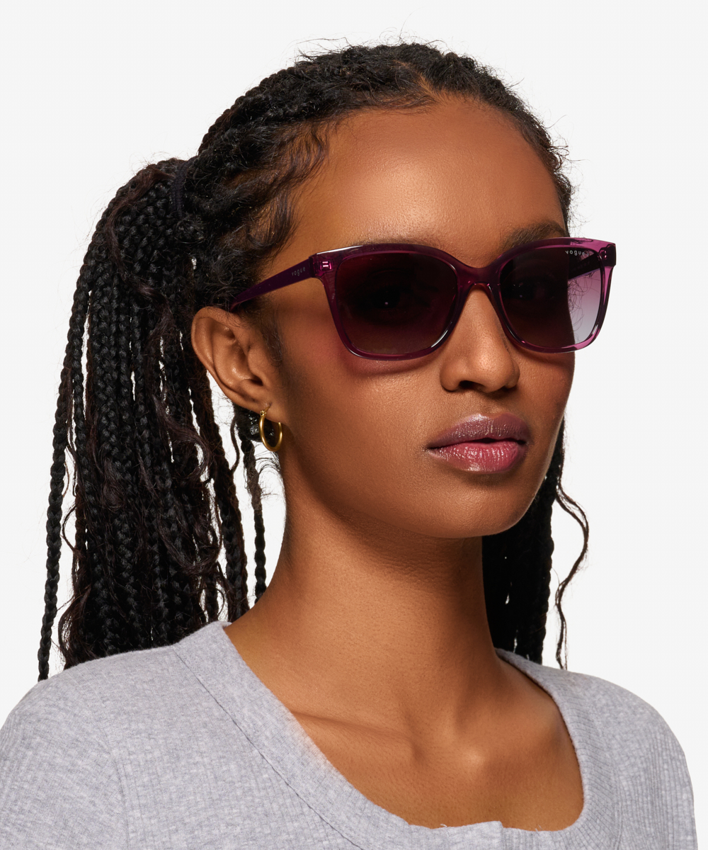 Vogue Eyewear VO5426S Rectangle Transparent Purple Frame Sunglasses