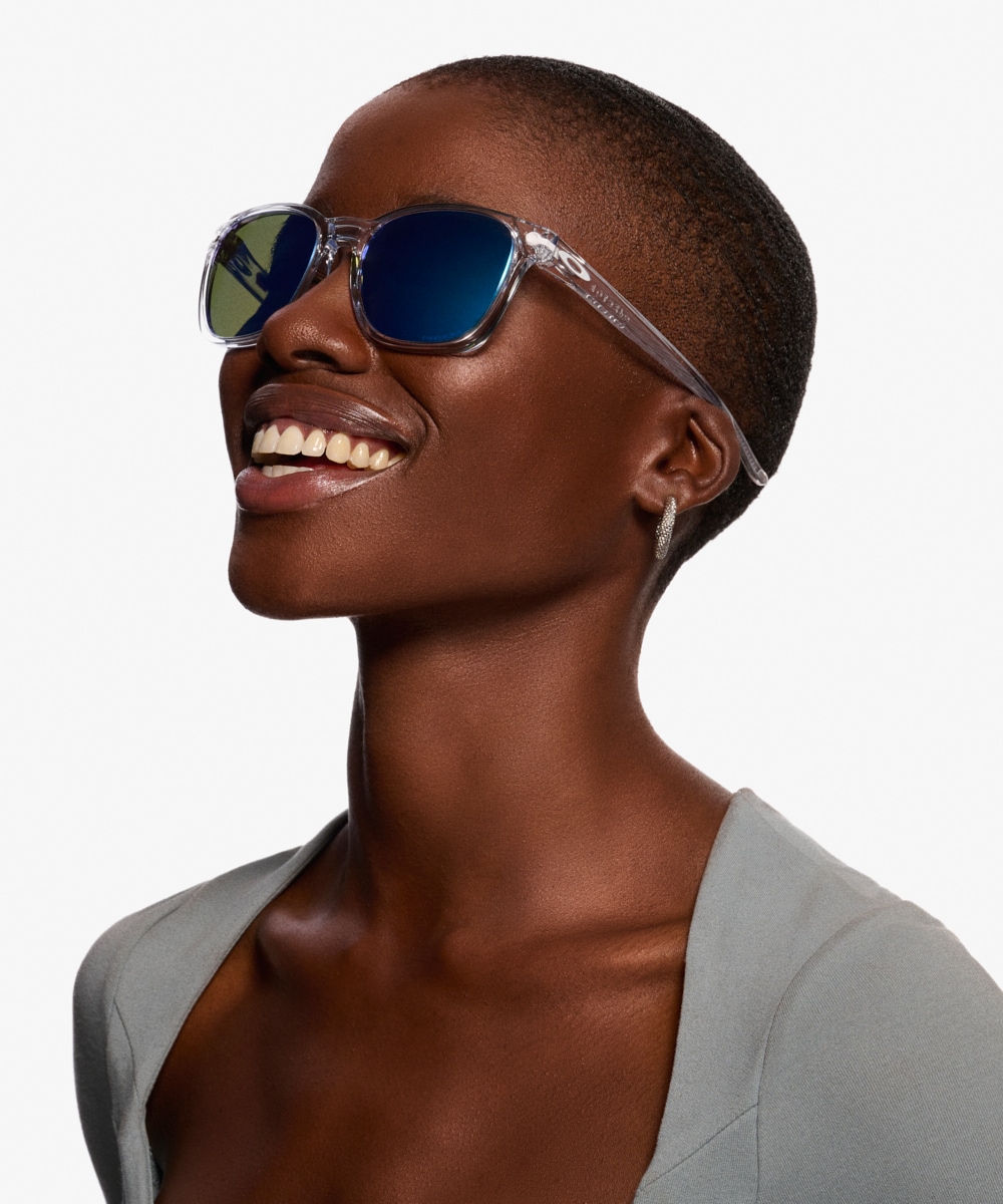 Oakley Ojector - Square Polished Clear Frame Prescription Sunglasses |  Eyebuydirect
