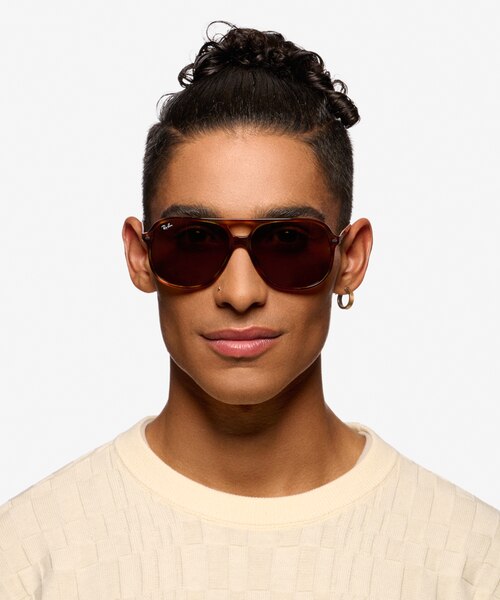 Ray-Ban RB2198 Bill Striped Tortoise AcétateSoleil de Lunette de vue pour Hommes d'EyeBuyDirect