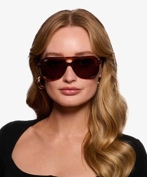 Ray-Ban RB2198 Bill Striped Tortoise AcétateSoleil de Lunette de vue pour Femmes d'EyeBuyDirect