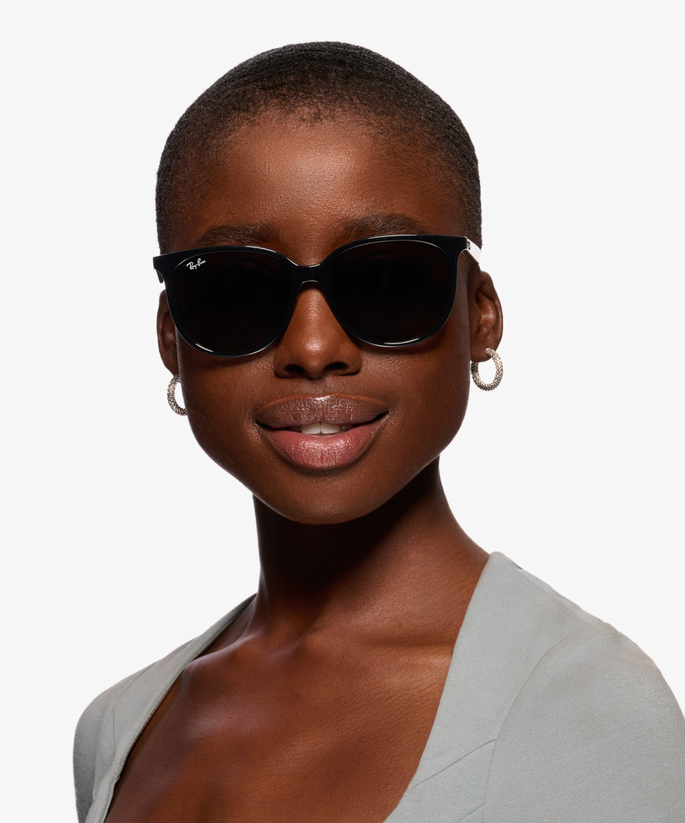 Ray-Ban RB4378 - Round Black Frame Sunglasses For Women | Eyebuydirect
