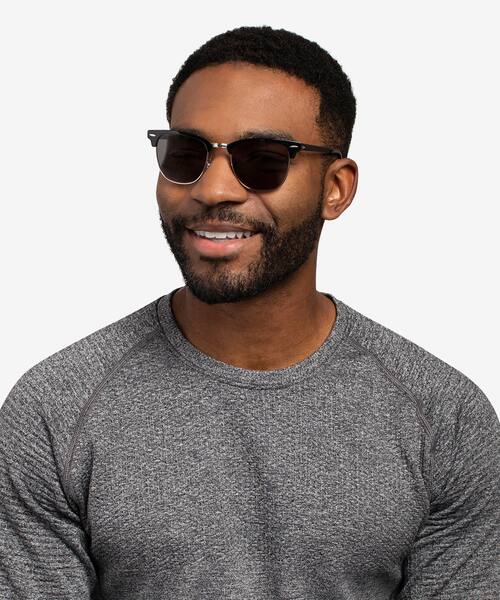 Black On Silver Ray-Ban RB3716 -  Acetate Sunglasses