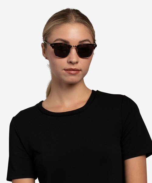 Ray-Ban RB3016 Clubmaster Tortoise AcetateSunglass Frames for Women from EyeBuyDirect