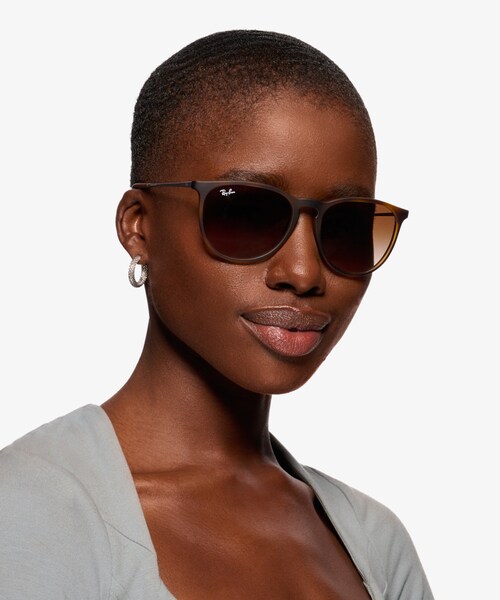 Ray-Ban RB4171 Erika - Oval Tortoise Frame Sunglasses For Women |  Eyebuydirect