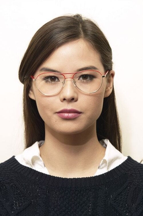 Danni Red & Golden MetalEyeglass Frames for Women from EyeBuyDirect