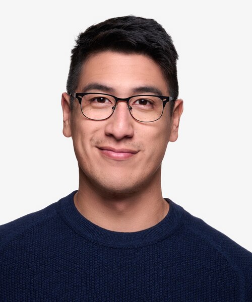 Merrion Black MetalEyeglass Frames for Men from EyeBuyDirect
