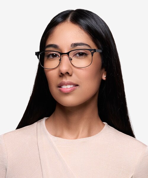 Merrion Black MetalEyeglass Frames for Women from EyeBuyDirect