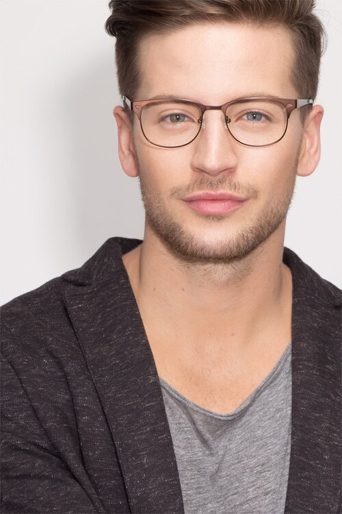 Merrion Coffee MetalEyeglass Frames for Men from EyeBuyDirect