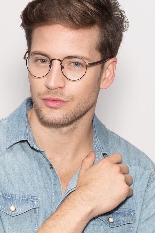 Fitzgerald Matte Black And Tortoise MetalEyeglass Frames for Men from EyeBuyDirect