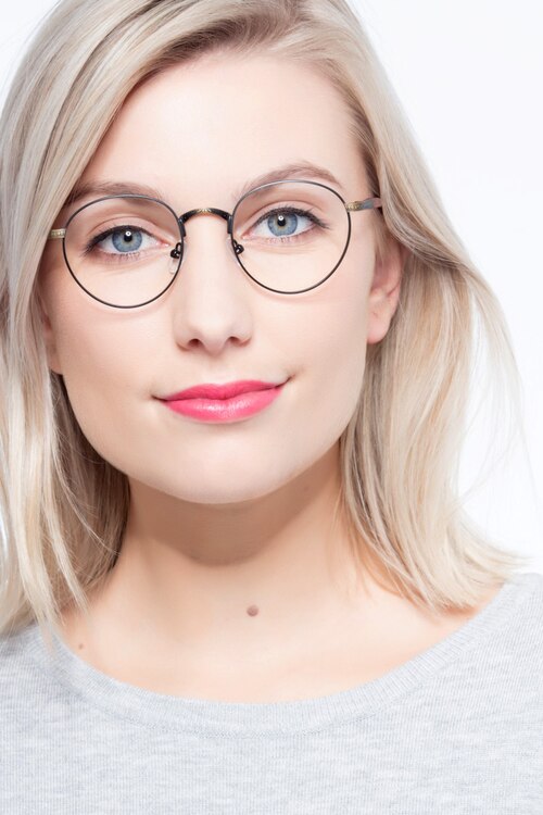 Fitzgerald Matte Black And Tortoise MetalEyeglass Frames for Women from EyeBuyDirect