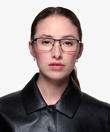 Black Time Square -  Classic Metal Eyeglasses