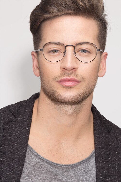 Belleville Matte Black MetalEyeglass Frames for Men from EyeBuyDirect