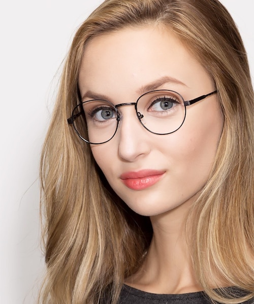 Belleville Matte Black MetalEyeglass Frames for Women from EyeBuyDirect