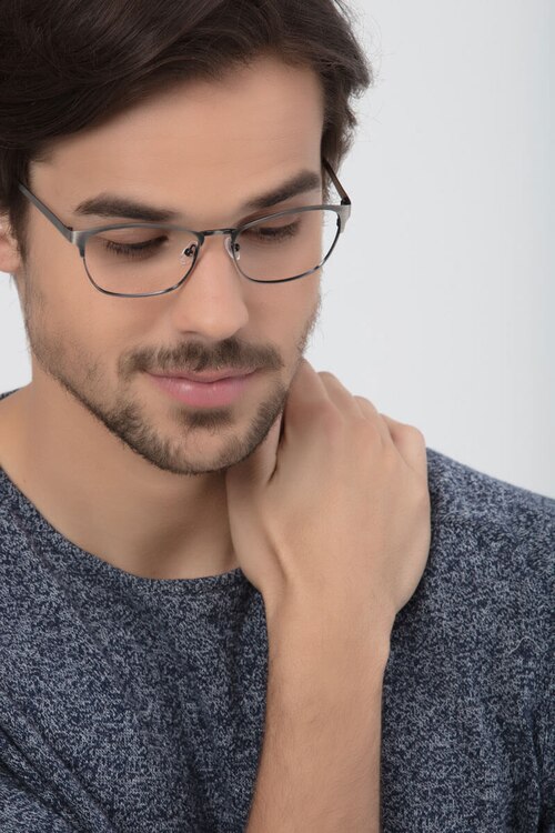 Upper East Gunmetal MetalEyeglass Frames for Men from EyeBuyDirect