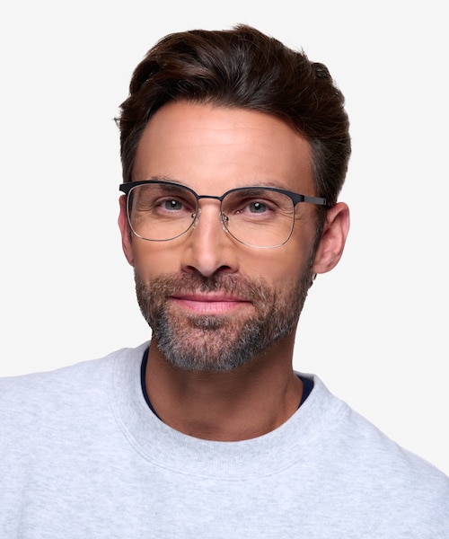 Dancer Gunmetal & Silver MetalEyeglass Frames for Men from EyeBuyDirect