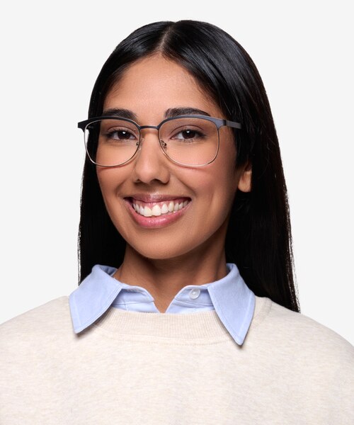 Dancer Gunmetal & Silver MetalEyeglass Frames for Women from EyeBuyDirect