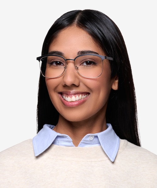 Dancer Gunmetal & Silver MetalEyeglass Frames for Women from EyeBuyDirect