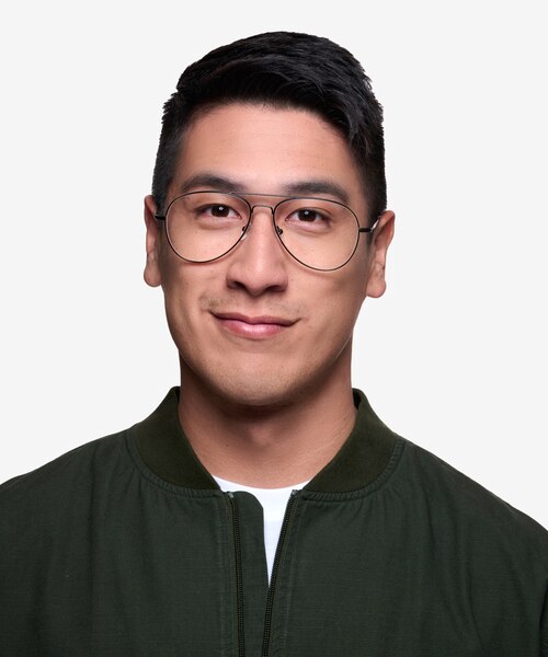 Nantes Black MetalEyeglass Frames for Men from EyeBuyDirect