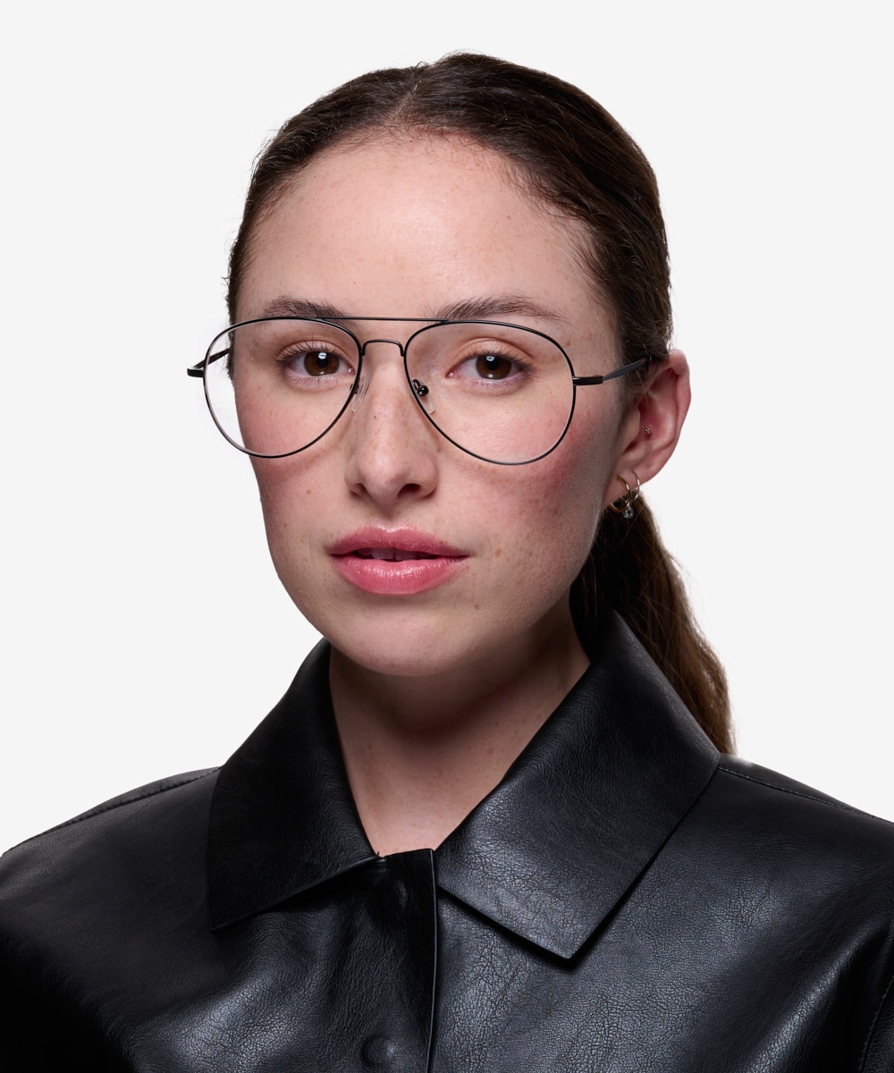 Black aviator eyeglasses sale