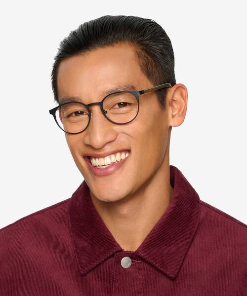 Black Steel/Acetate Outline -  Acetate-metal Eyeglasses