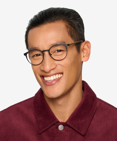 Outline Black Steel & Acetate Acetate, MetalEyeglass Frames for Men from EyeBuyDirect
