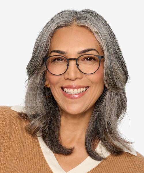 Outline Black Steel & Acetate Acetate-metalEyeglass Frames for Women from EyeBuyDirect