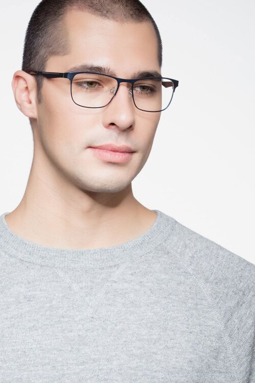 Bethnal Green Navy MetalEyeglass Frames for Men from EyeBuyDirect