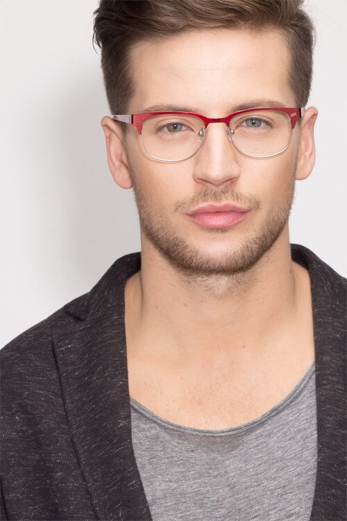 Merrion Burgundy MetalEyeglass Frames for Men from EyeBuyDirect